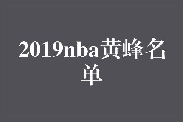 揭秘2019 NBA黄蜂队名单，全新阵容引领新赛季风潮